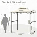Outdoor Double-Tiered Grill Gazebo Canopy with 2 Shelves and 7 Hooks by LJGDeals