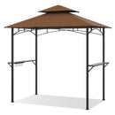 Outdoor Double-Tiered Grill Gazebo Canopy with 2 Shelves and 7 Hooks by LJGDeals