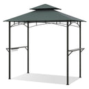 Outdoor Double-Tiered Grill Gazebo Canopy with 2 Shelves and 7 Hooks by LJGDeals