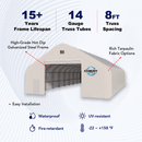 W70'xL120'xH28' Double Truss Storage Shelter