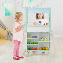 Double-sided Pretend Play Kitchen with Remote Control and LED Light Bars-Green by LJGDeals