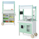 Double-sided Pretend Play Kitchen with Remote Control and LED Light Bars-Green by LJGDeals