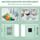 Double-sided Pretend Play Kitchen with Remote Control and LED Light Bars-Green by LJGDeals