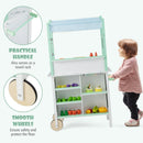 Double-sided Pretend Play Kitchen with Remote Control and LED Light Bars-Green by LJGDeals