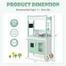 Double-sided Pretend Play Kitchen with Remote Control and LED Light Bars-Green by DirectDeals