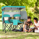 Double Beach Chair with Adjustable Canopy and 3 -Side Shading Curtains by LJGDeals
