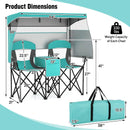 Double Beach Chair with Adjustable Canopy and 3 -Side Shading Curtains by LJGDeals