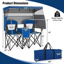 Double Beach Chair with Adjustable Canopy and 3 -Side Shading Curtains by LJGDeals