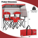 Double Beach Chair with Adjustable Canopy and 3 -Side Shading Curtains by LJGDeals