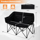 Double Camping Chair with Cup Holders Glass Racks and Mesh Pockets by LJGDeals