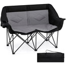 Double Camping Chair with Cup Holders Glass Racks and Mesh Pockets by LJGDeals