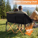 Double Camping Chair with Cup Holders Glass Racks and Mesh Pockets by LJGDeals
