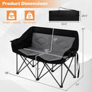 Double Camping Chair with Cup Holders Glass Racks and Mesh Pockets by LJGDeals