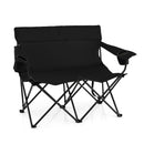 Double Camping Chair 2-Person Outdoor Folding Loveseat with Cup Holders