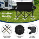 Double Camping Chair 2-Person Outdoor Folding Loveseat with Cup Holders by LJGDeals