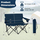 Double Camping Chair 2-Person Outdoor Folding Loveseat with Cup Holders by LJGDeals