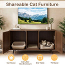 Double Cat Litter Box Enclosure with Scratching Pad by LJGDeals