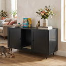 Double Cat Litter Box Enclosure with Scratching Pad by LJGDeals