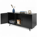 Double Cat Litter Box Enclosure with Scratching Pad by LJGDeals