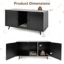 Double Cat Litter Box Enclosure with Scratching Pad by DirectDeals