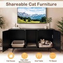 Double Cat Litter Box Enclosure with Scratching Pad by LJGDeals