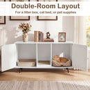Double Cat Litter Box Enclosure with Scratching Pad by DirectDeals