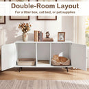 Double Cat Litter Box Enclosure with Scratching Pad by LJGDeals