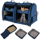 Double Compartment Pet Carrier with 2 Removable Hammocks by LJGDeals