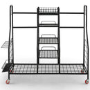 Double Golf Bag Rack with Removable Golf Club Stand and Wheels-Black by LJGDeals
