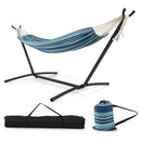 Portable Indoor Outdoor 2-Person Double Hammock Set with Stand and Carrying Cases-Blue by LJGDeals