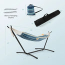 Portable Indoor Outdoor 2-Person Double Hammock Set with Stand and Carrying Cases-Blue by LJGDeals