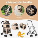 Double Pet Stroller Foldable 3-in-1 Dog Stroller with 2 Detachable Carriers by LJGDeals