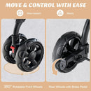 Double Pet Stroller Foldable 3-in-1 Dog Stroller with 2 Detachable Carriers by LJGDeals