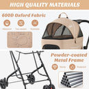 Double Pet Stroller Foldable 3-in-1 Dog Stroller with 2 Detachable Carriers