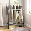 Double Rod Clothes Garment Rack with Adjustable Heights-Silver by LJGDeals