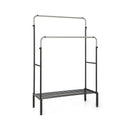 Double Rod Clothes Garment Rack with Adjustable Heights-Silver by DirectDeals