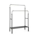 Double Rod Clothes Garment Rack with Adjustable Heights-Silver by LJGDeals