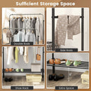 Double Rod Clothes Garment Rack with Adjustable Heights-Silver by LJGDeals