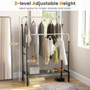 Double Rod Clothes Garment Rack with Adjustable Heights-Silver by LJGDeals