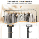 Double Rod Clothes Garment Rack with Adjustable Heights-Silver by DirectDeals