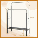 Double Rod Clothes Garment Rack with Adjustable Heights-Silver by DirectDeals