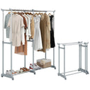 Double Rod Clothes Rack Heavy-Duty Metal Garment Rack by LJGDeals