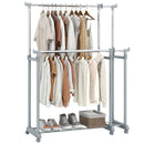 Double Rod Clothes Rack Heavy-Duty Metal Garment Rack by LJGDeals