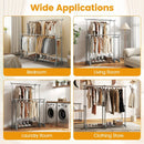 Double Rod Clothes Rack Heavy-Duty Metal Garment Rack by LJGDeals