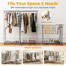 Double Rod Clothes Rack Heavy-Duty Metal Garment Rack