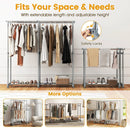 Double Rod Clothes Rack Heavy-Duty Metal Garment Rack by LJGDeals