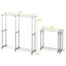 Double Rod Clothes Rack Heavy-Duty Metal Garment Rack by LJGDeals