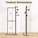 Double Rods Clothes Hanging Rack with Rubber Wood Hooks by DirectDeals