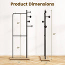 Double Rods Clothes Hanging Rack with Rubber Wood Hooks by LJGDeals