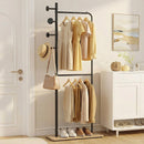 Double Rods Clothes Hanging Rack with Rubber Wood Hooks by DirectDeals